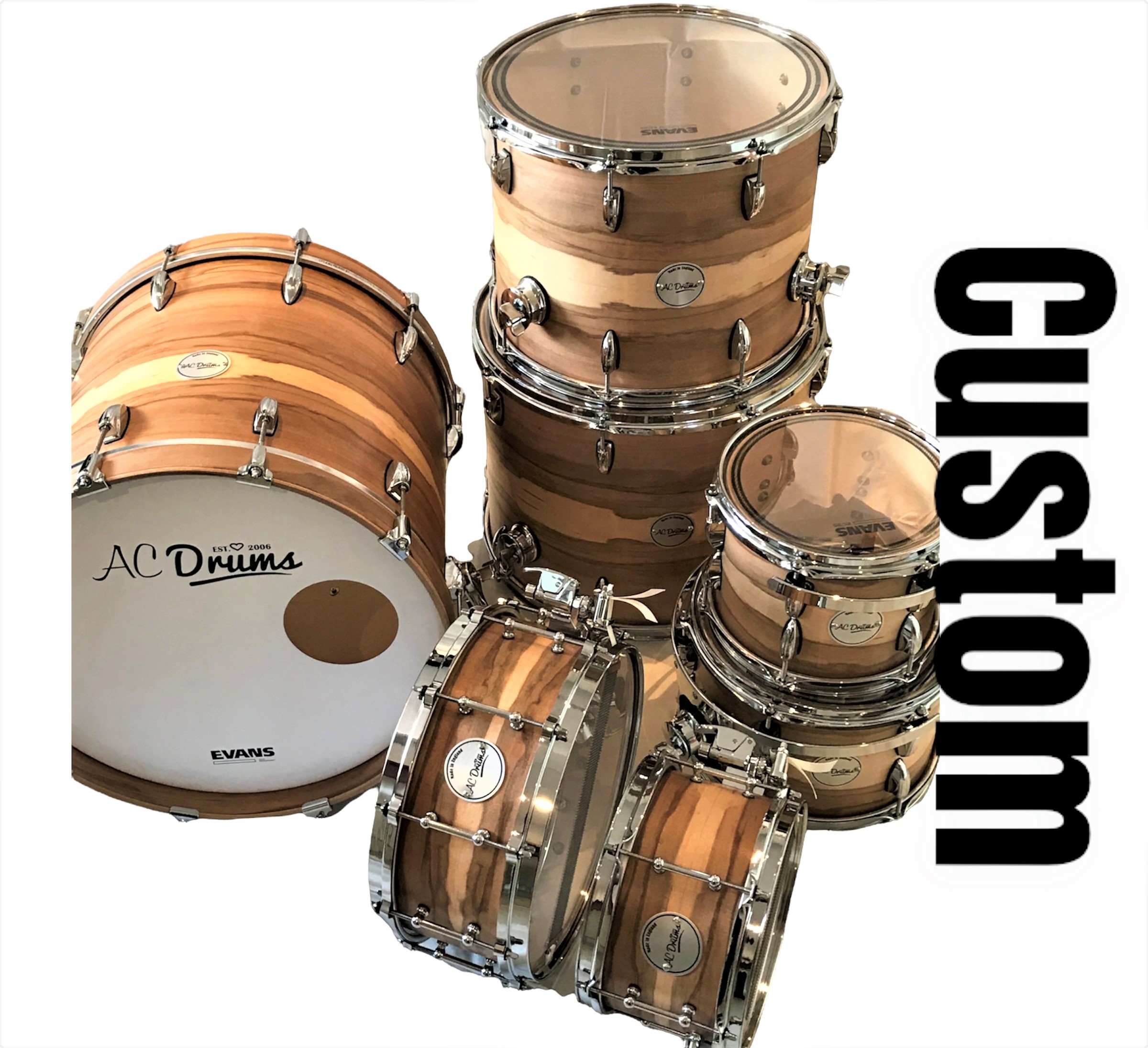 AC Drums Olive Ash Custom Drum Kit